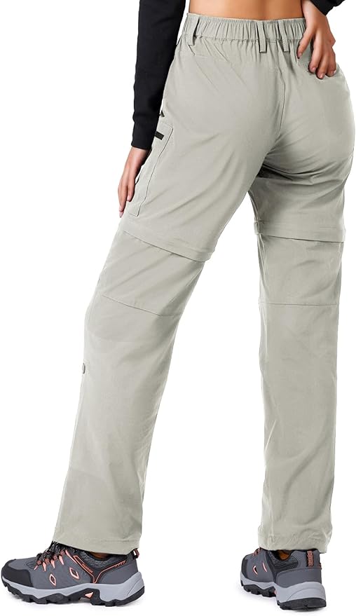 Cycorld Women's-Hiking-Pants-Convertible Quick-Dry-Stretch-Lightweight Zip-Off Outdoor Pants with 5 Deep Pockets