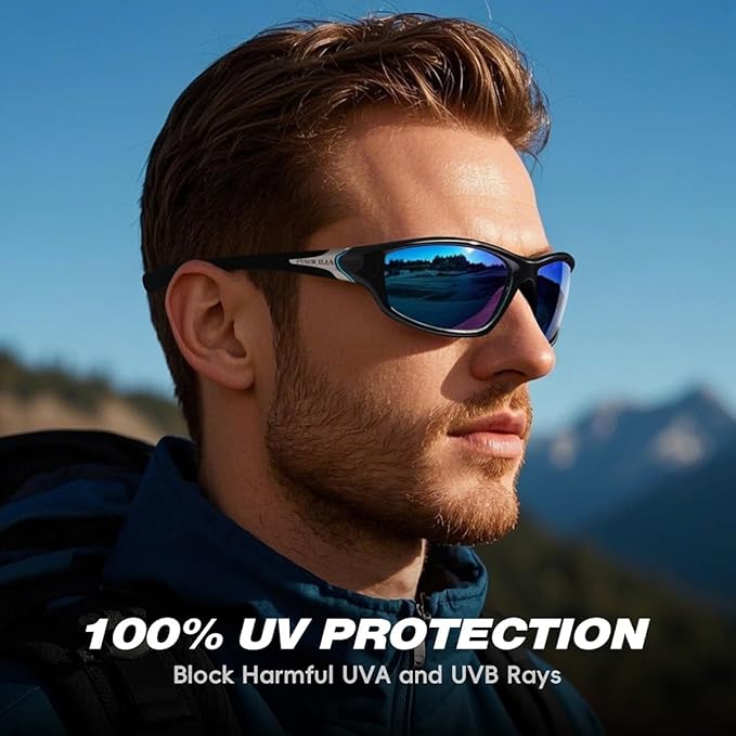 FAGUMA Sports Polarized Sunglasses For Men Cycling Driving Fishing UV400 Protection