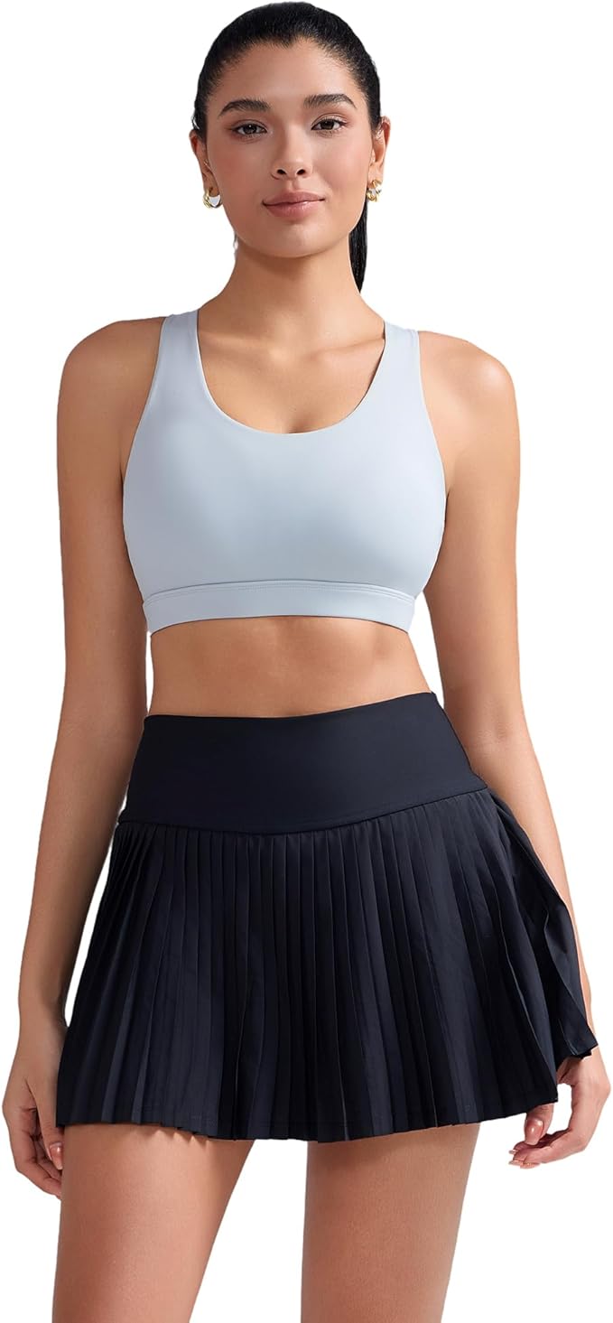 RUNNING GIRL Sports Bra for Women, Criss-Cross Back Padded Strappy Sports Bras Medium Support Yoga Bra with Removable Cups