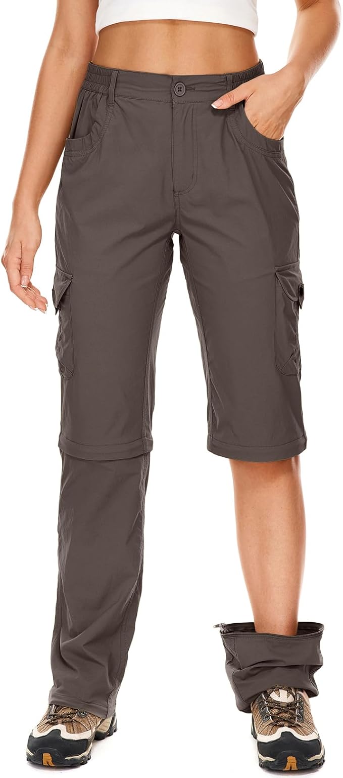 Women's Hiking Pants Convertible Quick Dry Lightweight Zip Off Fishing Travel Safari Pants