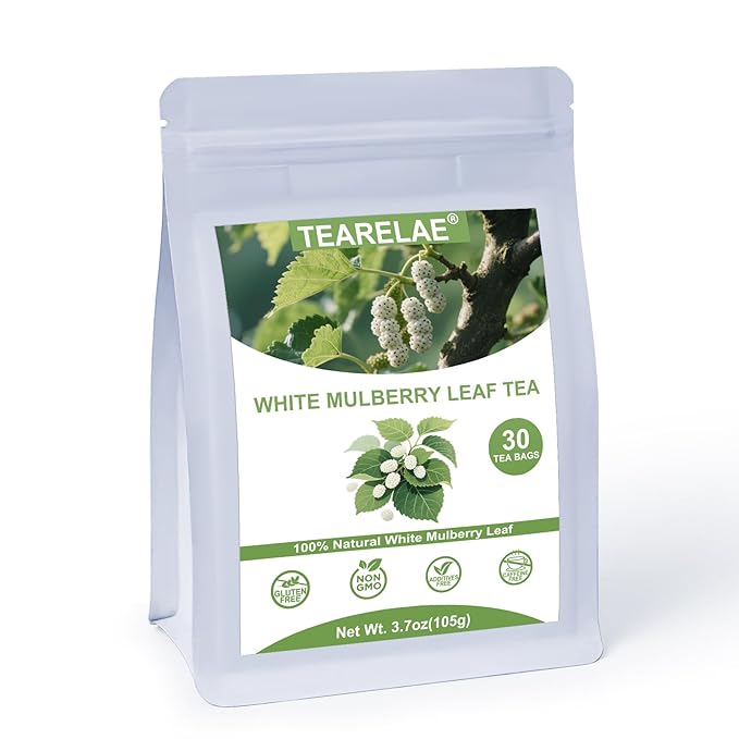 TEARELAE - White Mulberry Leaf Tea Bags, 30 Count - Premium Mulberry Tea - Caffeine-free - Non-GMO - Lightly Sweet & Refreshing - Support for Healthy Digestion