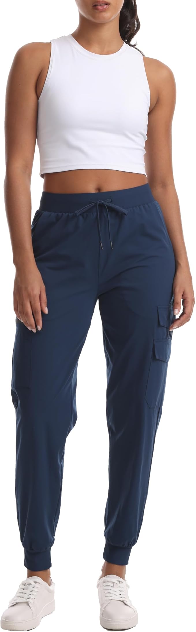 Women's Lightweight Hiking Joggers with Pockets - Water Resistant Cargo Pants for Outdoor Workouts Camping