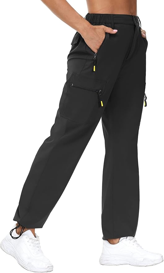 VVK Women's Hiking Cargo Pants Lightweight Quick Dry Outdoor Athletic Pants Camping Climbing Golf Zipper Pockets