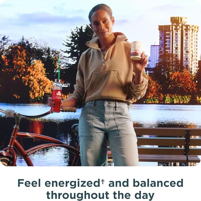 Ancient Nutrition Clean Energy Powder, Strawberry Kiwi, Supports Healthy Energy and Cognitive Health, Promotes Mental Alertness and Focus, 30 Servings