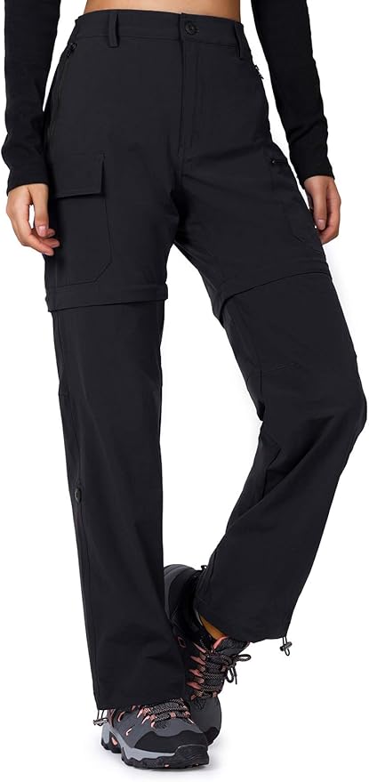 Cycorld Women's-Hiking-Pants-Convertible Quick-Dry-Stretch-Lightweight Zip-Off Outdoor Pants with 5 Deep Pockets