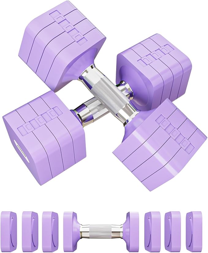 15LB 20LB 50LB Adjustable Dumbbell Set Free Weights Dumbbells Set for Women Men Hand Weights Sets Adjust Dumbbell Weight Sets for Home Gym Exercise Workout Strength Training Equipments
