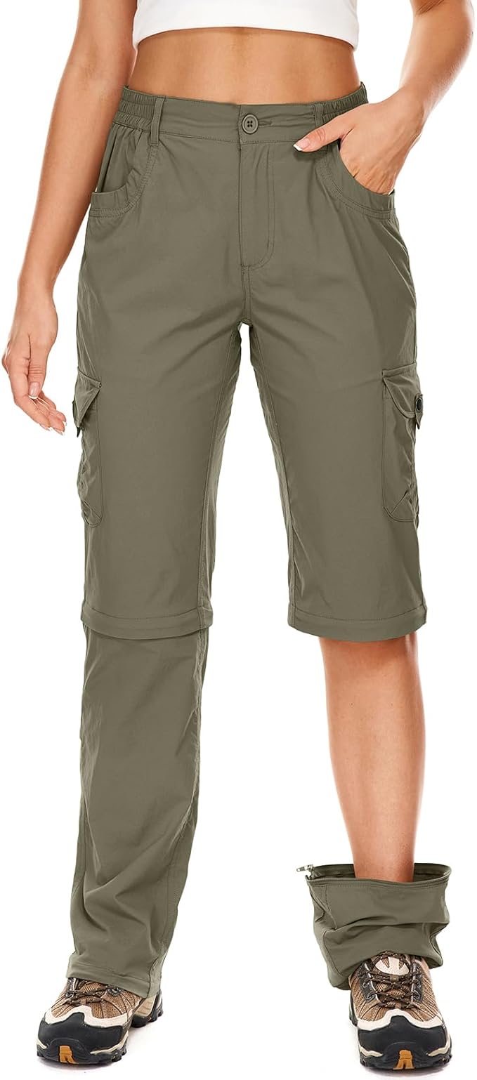 Women's Hiking Pants Convertible Quick Dry Lightweight Zip Off Fishing Travel Safari Pants