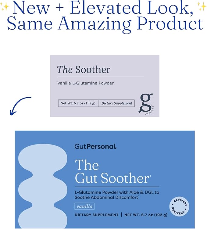 The Gut Soother L-Glutamine Powder Supplement: Restore Gut Lining, Soothe Digestive Discomfort While Promoting Overall Gut Health, 30 Servings (Vanilla)