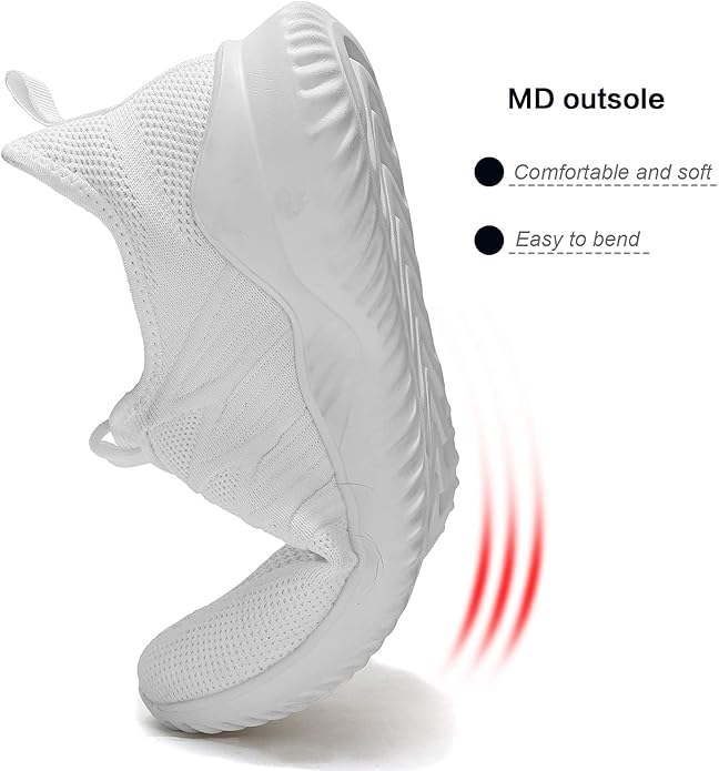 Mens Slip On Running Shoes Athletic Walking Trainers Lightweight Breathable Mesh Tennis Sneakers