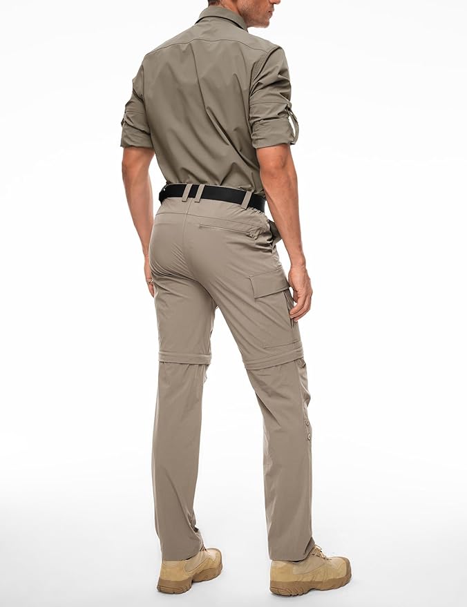 Wespornow Men's-Convertible-Hiking-Pants Quick Dry Lightweight Zip Off Breathable Cargo Pants for Outdoor, Fishing, Safari