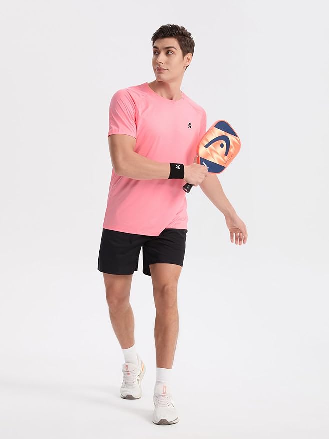 Moisture Wicking Quick Dry Soft Pickleball Workout Hiking Camping Running Shirts for Men Outdoor Sports