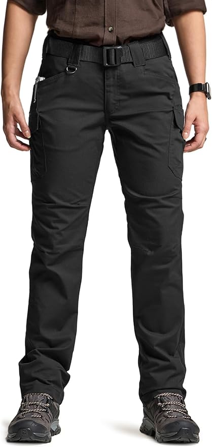 CQR Women's Flex Stretch Tactical Pants, Water Resistant Ripstop Cargo Work Pants with Pockets for Outdoor & Hiking