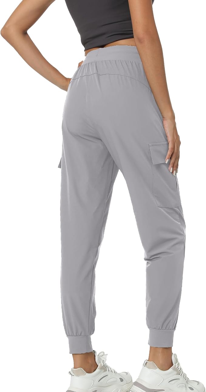 Kcutteyg Womens Water Resistant Hiking Pants with Pockets Quick Dry Soft Athletic Workout Joggers Pants for Camping Travel