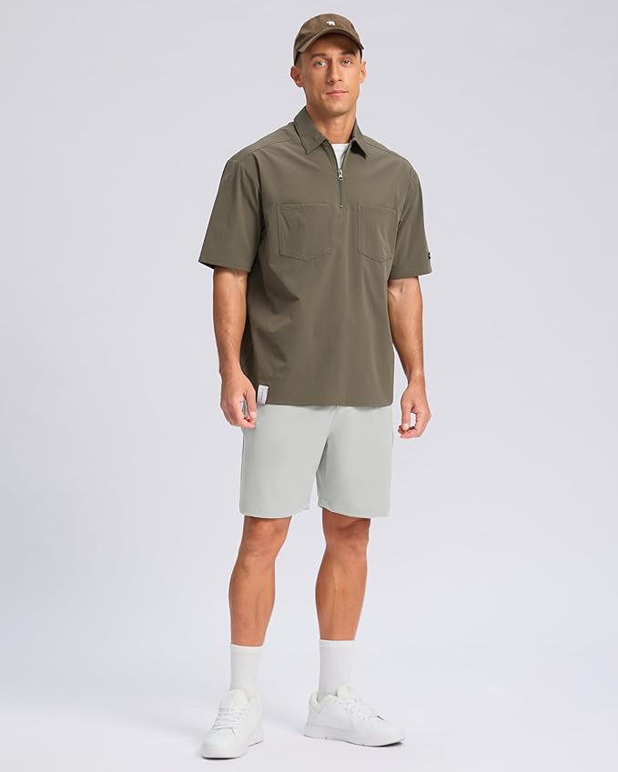 Pudolla Men's Casual Shorts 7"/9" Lightweight Golf Shorts with 3 Pockets Stretch Quick Dry Comfy Work Shorts