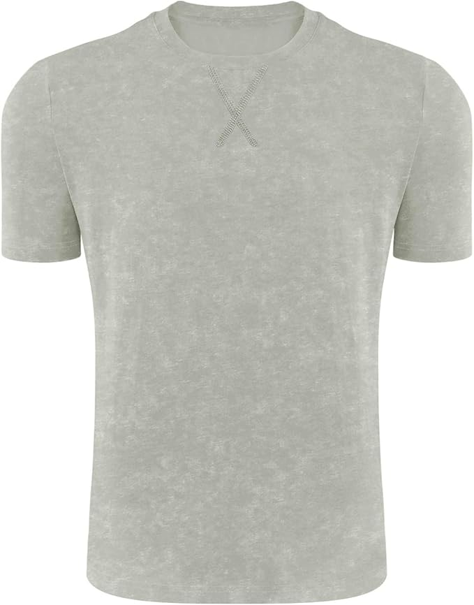 LOGEEYAR Men's Athletic Washed T-Shirts Basic Crew Neck Tees Tops Causal Distressed Cotton T Shirts for Men