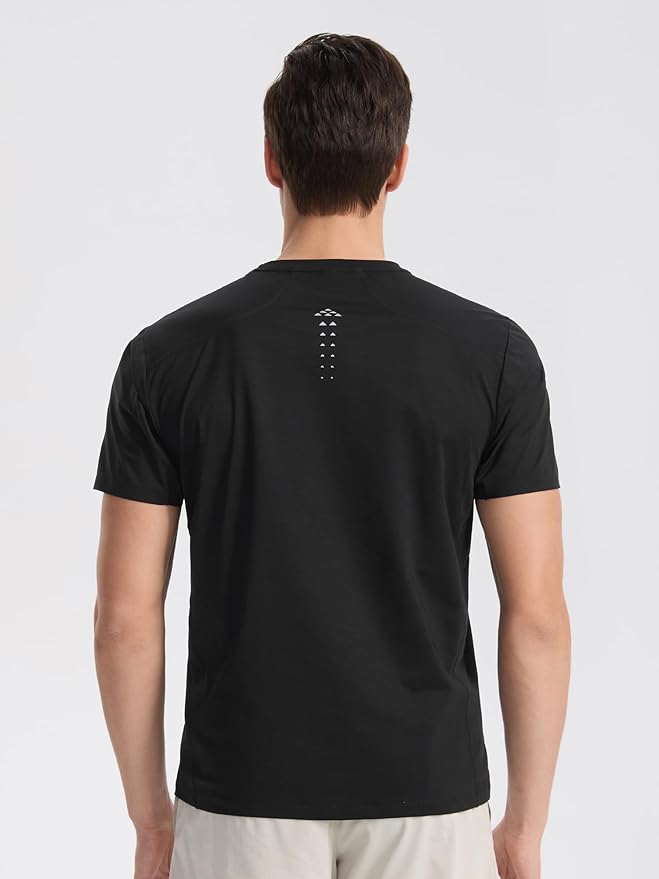 Mens Seamless Workout T-Shirts Lightweight Moisture Wicking Running Hiking Camping Tennis Pickleball Shirts for Men