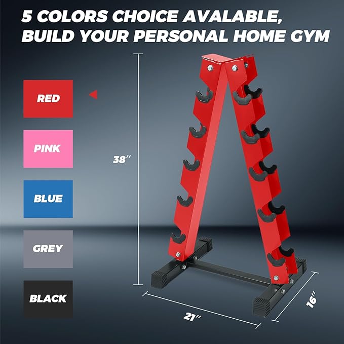 RitFit 250LB/300LB Rubber Hex Dumbbell Sets with Weights Rack, Multiple Color Choices Available, Great Gym Equipment for Home, Strength Training, Workouts