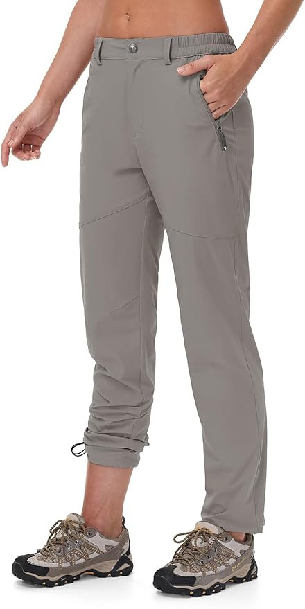 TBMPOY Women's Lightweight Hiking Pants Water Resistant Quick Dry Travel Work Outdoor Fishing Pants Zipper Pockets