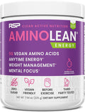 RSP NUTRITION AminoLean Natural Pre Workout Powder, Sucralose Free Amino Energy with No Artificial Dyes, Vegan BCAAs and Weight Management, Acai, 25 Serv
