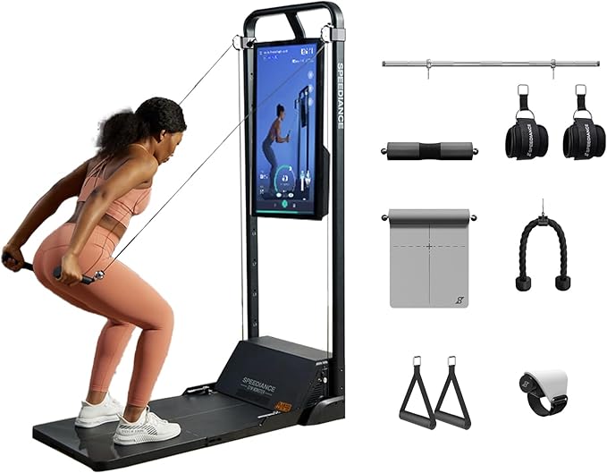 Gym Monster Smart Home Gym, Multifunctional Strength Training Machine, Smith Machine Power Cage Workout Station, Squat Rack Cable Machine, Full Body Fitness Equipment for Home Workout