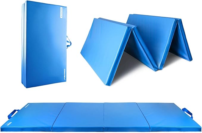 RitFit Upgraded Folding Exercise Mat, 2 Inch Thick Gymnastics Mat 3’x6’,4’x8’,4x10’,2'x8' with Carrying Handles for Yoga, MMA, Stretching, Core Workouts and Home Gym Protective Flooring