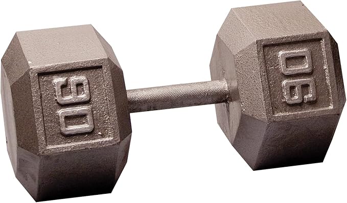 Body-Solid Cast Iron Hexagon Dumbbell, Hand Weights For Men and Women, Weight Dumbbells for Strength Training, Body Building Home Gym Training Gear