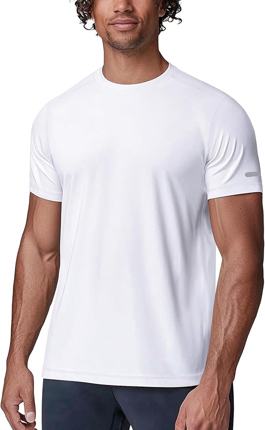 Zengjo Athletic Shirts for Men Short Sleeve Quick Dry Workout Running Gym Sport Exercise Tee Moisture Wicking