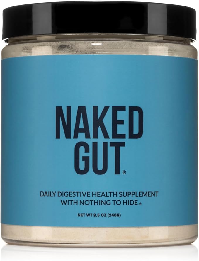 NAKED Gut - Daily Gut Health Supplement - Natural Gut Health Powder for Gut Cleanse, Digestive Support, GMO-Free, Soy-Free, Gluten-Free, Vegan and Hypoallergenic, 40 Servings