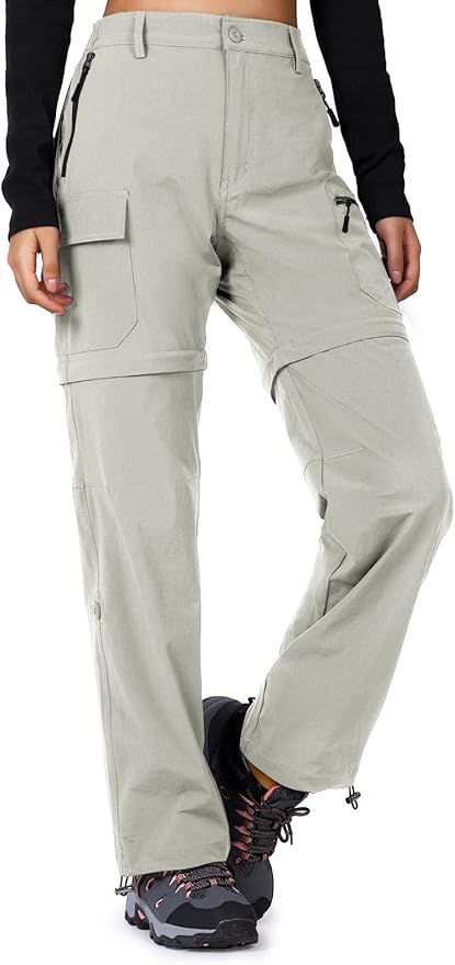 Cycorld Women's-Hiking-Pants-Convertible Quick-Dry-Stretch-Lightweight Zip-Off Outdoor Pants with 5 Deep Pockets