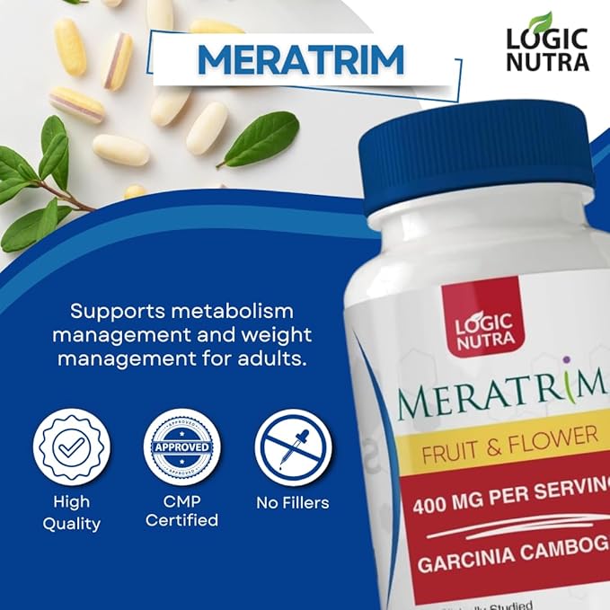 Meratrim Proprietary Blend 400 mg - Garcinia Mangostana (Fruit Rind) Extract - Stimulant Free - 60 Vegetable Capsules