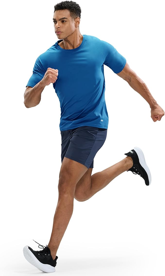 MIER Men's Dry Fit Workout T-Shirts Athletic Running Tee Short Sleeve Crew Neck Gym Tops, Polyester, Moisture Wicking