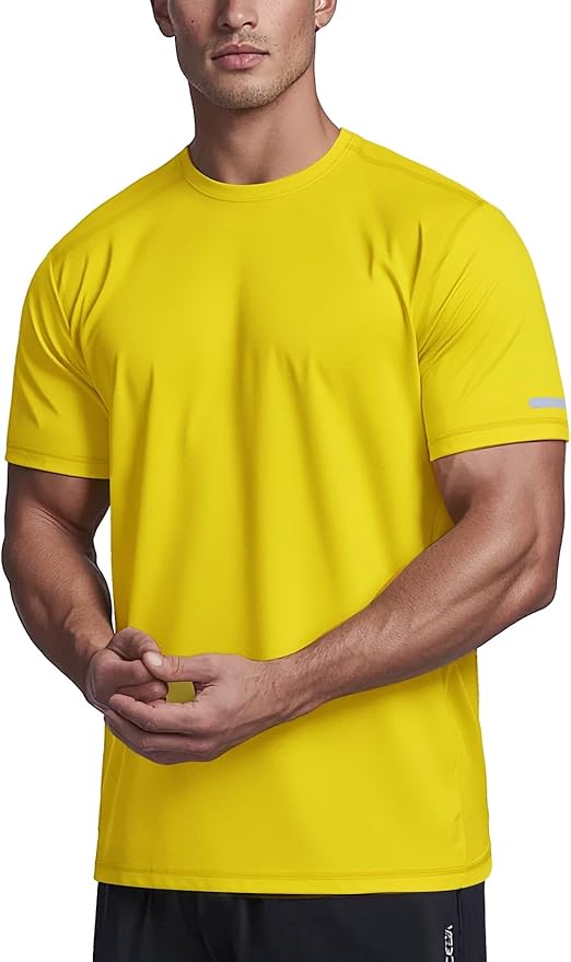 Zengjo Athletic Shirts for Men Short Sleeve Quick Dry Workout Running Gym Sport Exercise Tee Moisture Wicking