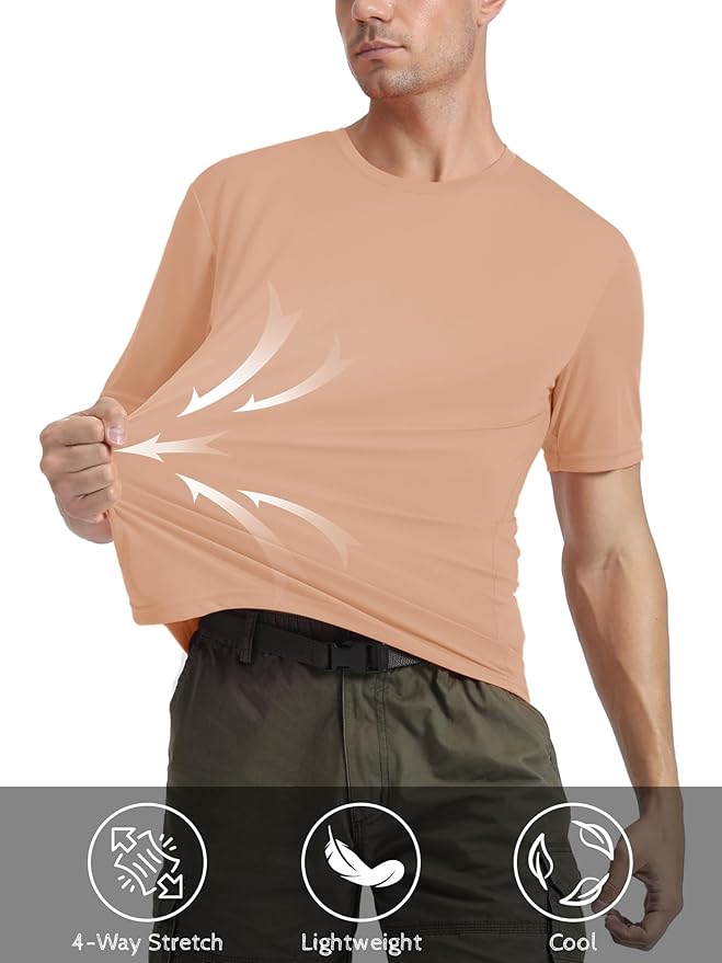 MAGCOMSEN Men's Short Sleeve UPF 50+ T-Shirt Quick Dry Rash Guard Athletic Running Swim Top Tee Performance Water Shirts
