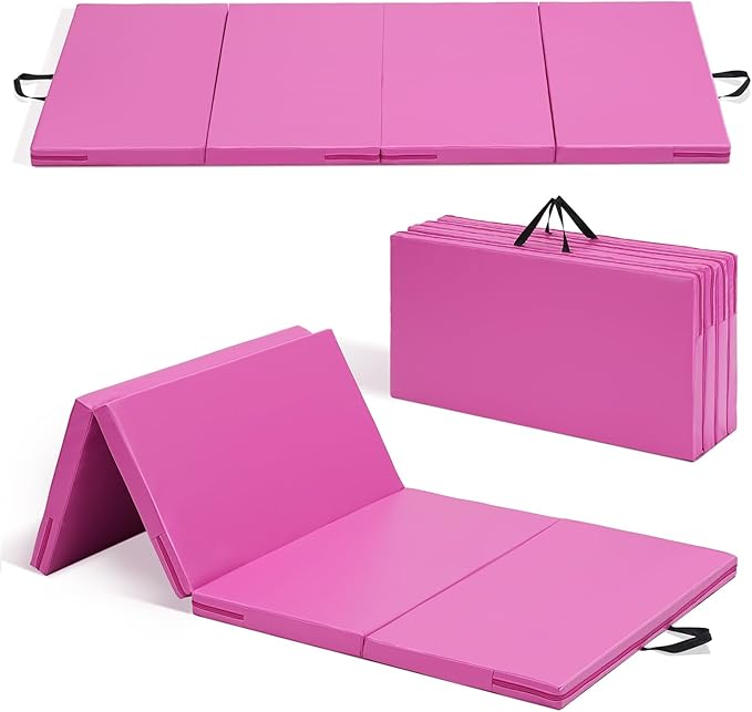 ZENOVA Gymnastics Mat 6'x3'x2''/4'x8'x2'' Exercise Mat Gym Mat for Home Aerobics Workout Foldable Tumbling Mat Children Gifts