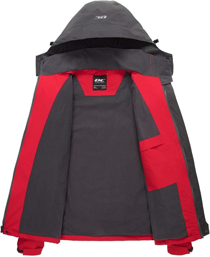 Diamond Candy Men's Hooded Waterproof Jacket Lightweight Rain Jacket Outdoor Casual Sportswear