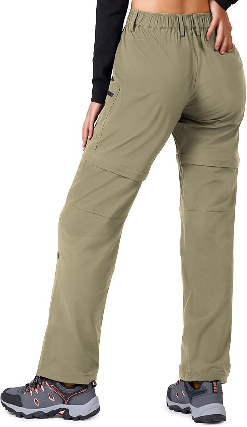 Cycorld Women's-Hiking-Pants-Convertible Quick-Dry-Stretch-Lightweight Zip-Off Outdoor Pants with 5 Deep Pockets