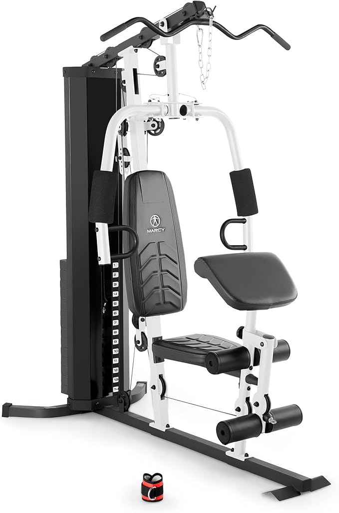 Marcy 150lb. Stack Home Gym with Pulley, Arm, and Leg Developer Multifunctional Workout Station for Weightlifting and Bodybuilding