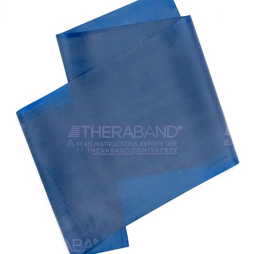 THERABAND Professional Latex Resistance Bands, Individual 6 Ft Elastic Band for Upper & Lower Body Exercise, Physical Therapy, Pilates, Home Workouts, 6 Foot, Blue, Extra Heavy, Level 5