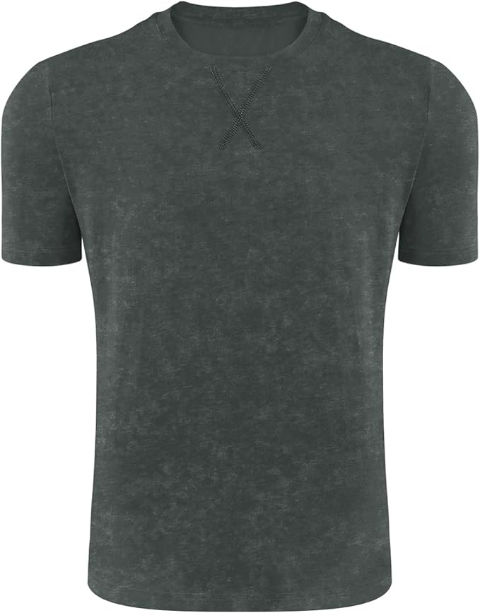 LOGEEYAR Men's Athletic Washed T-Shirts Basic Crew Neck Tees Tops Causal Distressed Cotton T Shirts for Men