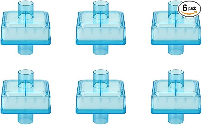 Nispira CPAP Inline HEPA Filters, Compatible with BiPAP and CPAP Machines, Fit DreamStation Standard Tubing (22mm) and Machine Outlet (25mm), 6 Pack