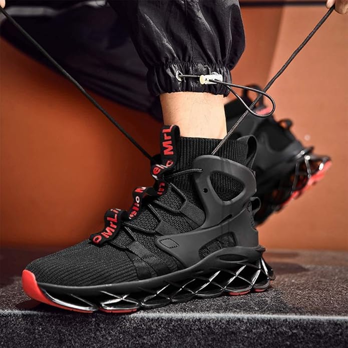 Hello MrLin Men's Running Shoes Non Slip Athletic Tennis Walking Blade Type Sneakers Hip Hop