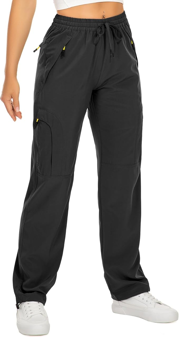 Womens Hiking Pants Quick Dry UPF 50 Lightweight Travel Golf Cargo Safari Pants Zipper Pockets