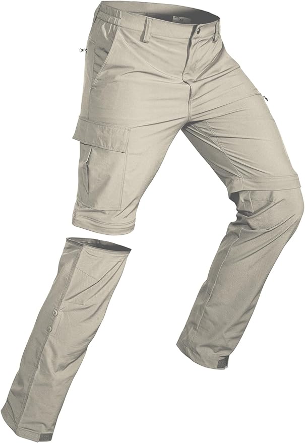 Wespornow Men's-Convertible-Hiking-Pants Quick Dry Lightweight Zip Off Breathable Cargo Pants for Outdoor, Fishing, Safari