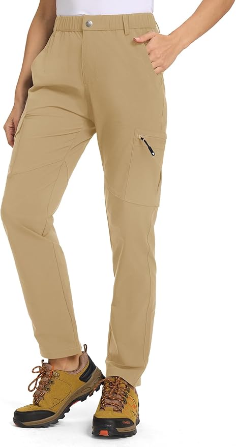 TBMPOY Women's Hiking Cargo Pants Lightweight Water Resistant Quick Dry Fishing Camping Travel Work Pant with 6 Pockets