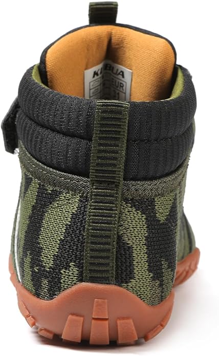 KUBUA Kids High Top Barefoot Shoes Boys Girls Minimalist Sneakers Lightweight Comfort Zero Drop Shoes Toddler Little Big Kid