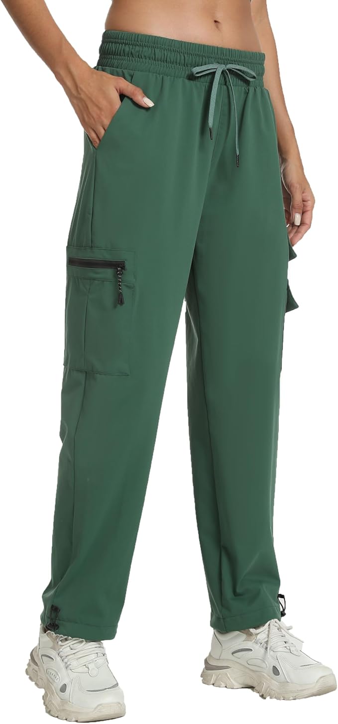 Women's Hiking Pants with Pockets - Travel Lounge Outdoor Quick Drying Lightweight Water Resistant Joggers