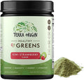 TERRA ORIGIN Healthy Greens Powder Blend | Superfoods, Probiotics, Enzymes, Spirulina | for Immune & Digestive Gut Health Support | Energy & Wellness Boost | 30 Servings (Kiwi Strawberry)