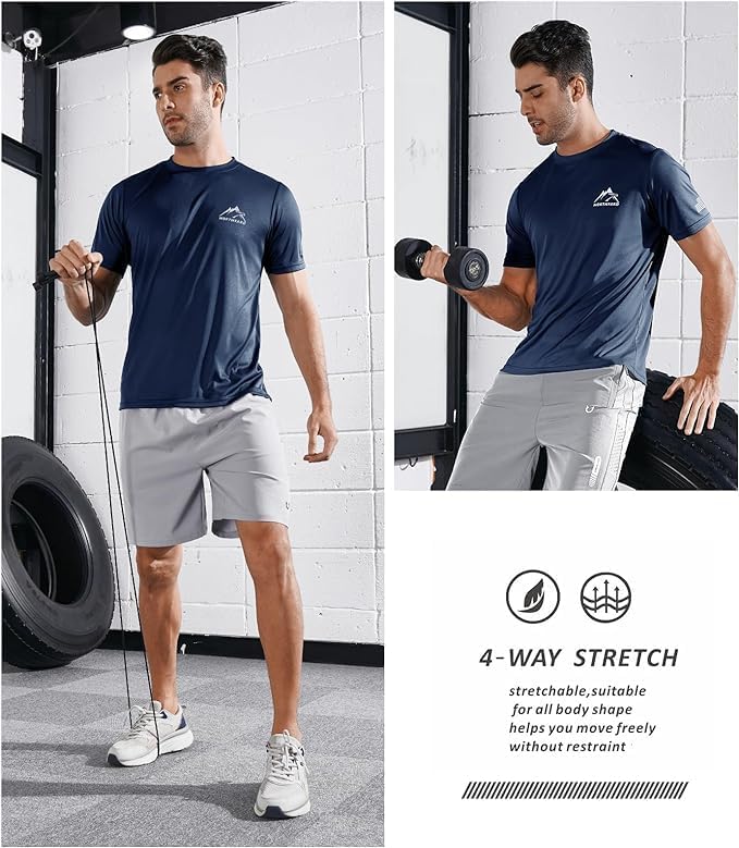 NORTHYARD Men's UPF 50+ Sun Protection Shirts Swim SPF UV Quick Dry Short Sleeve T-Shirts for Athletic Fishing Rash Guard