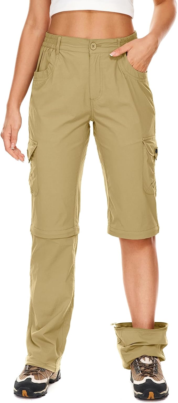 Women's Hiking Pants Convertible Quick Dry Lightweight Zip Off Fishing Travel Safari Pants