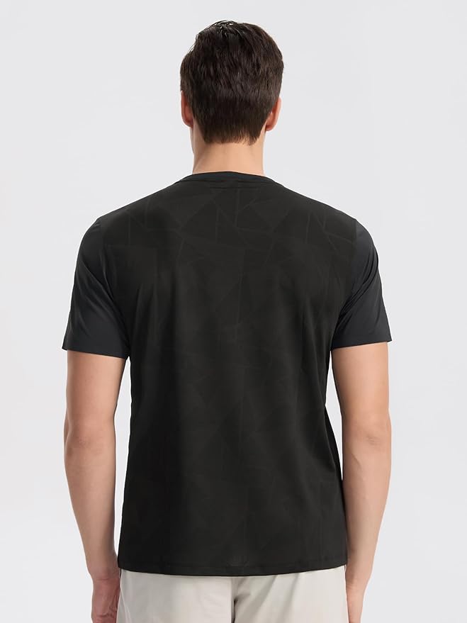 Mens Seamless Workout T-Shirts Lightweight Moisture Wicking Running Hiking Camping Tennis Pickleball Shirts for Men